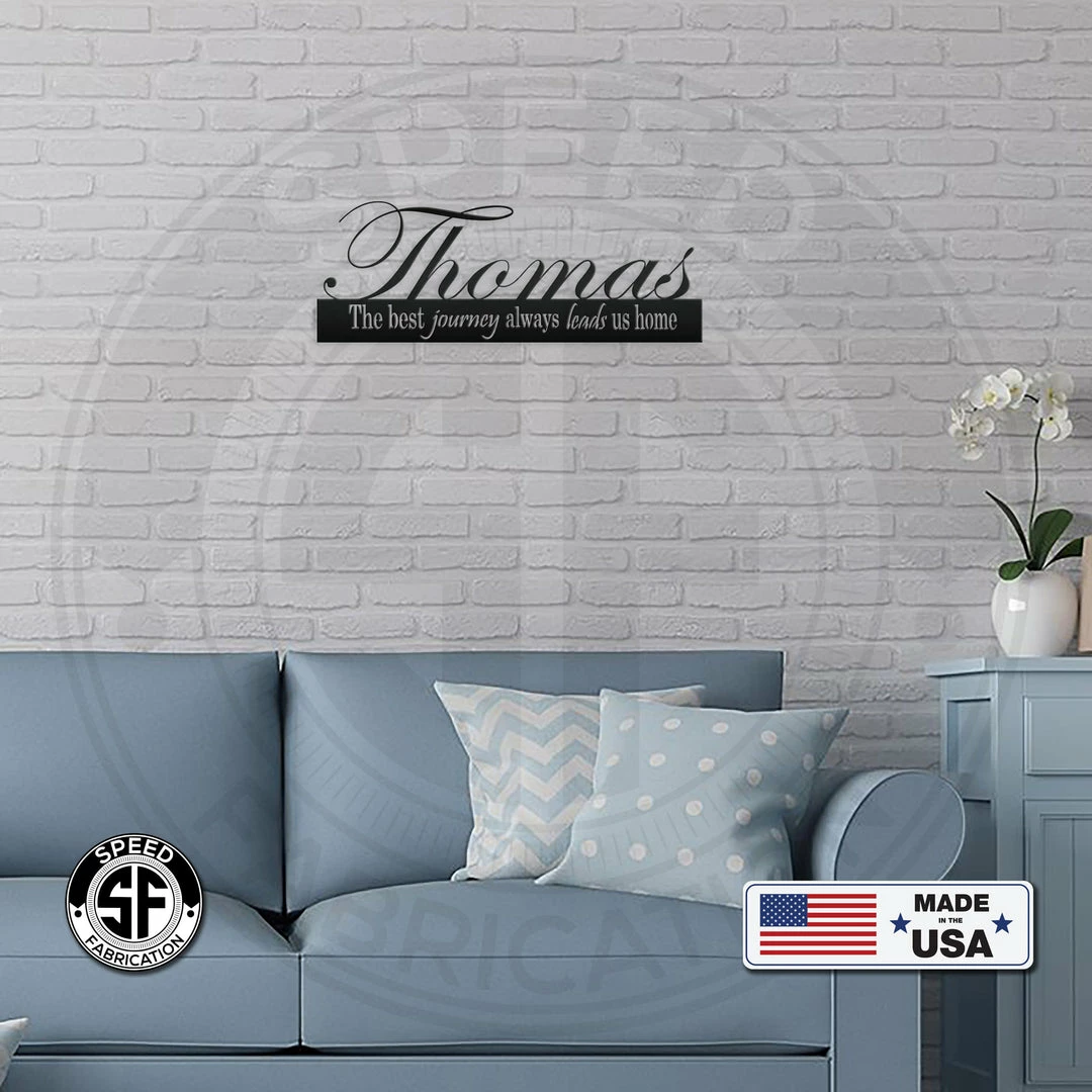 Speed Fabrication Home Decor & Gifts Last Name Custom Metal Monogram Sign