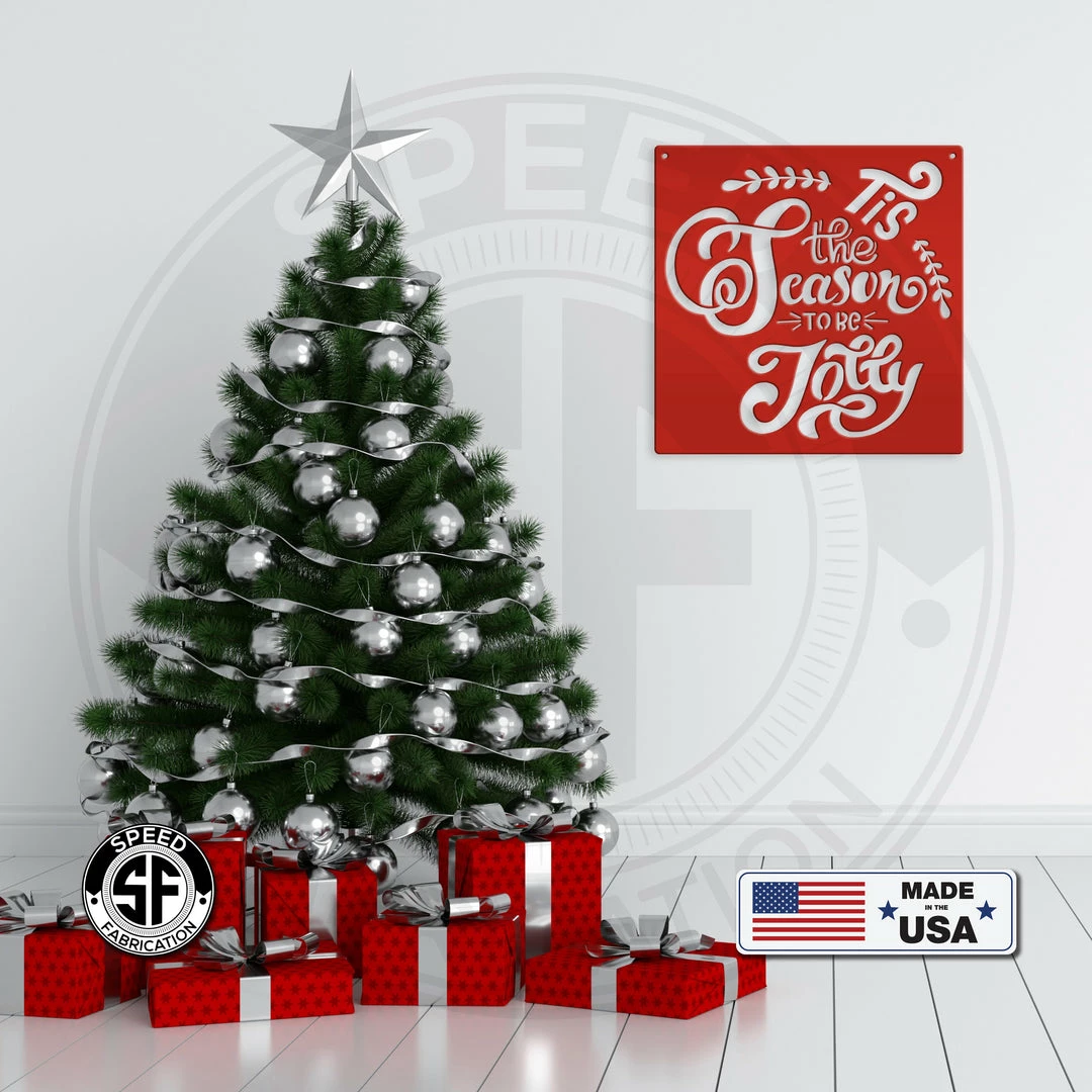 Speed Fabrication Christmas Metal Signs Tis The Season To Be Jolly Christmas Metal Sign