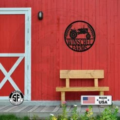 Speed Fabrication Personalized Tractor And Wheat Metal Sign - Indoor Outdoor - Wedding Gift - Home Decor