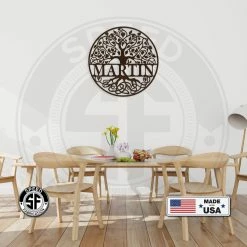 Speed Fabrication Round Tree Monogram Metal Sign