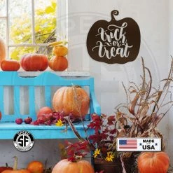 Speed Fabrication Trick Or Treat Halloween Metal Sign Halloween Metal Signs