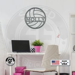 Speed Fabrication Personalized Volleyball Metal Sign Sports Wall Art