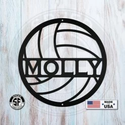 Speed Fabrication Personalized Volleyball Metal Sign Sports Wall Art