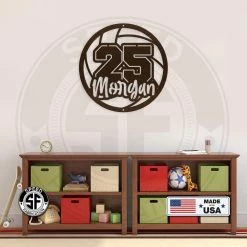 Speed Fabrication Sports Wall Art Personalized Volleyball Name And Number Metal Sign