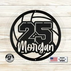 Speed Fabrication Sports Wall Art Personalized Volleyball Name And Number Metal Sign