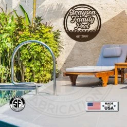 Speed Fabrication Round Family Pool Waves With Year Established Home Decor & Gifts