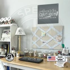 Speed Fabrication Welcome To The Craft Room Metal Sign