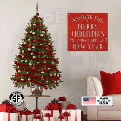 Speed Fabrication Christmas Metal Signs Wishing You A Merry Christmas And A Happy New Year Metal Sign