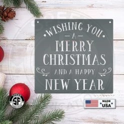 Speed Fabrication Christmas Metal Signs Wishing You A Merry Christmas And A Happy New Year Metal Sign