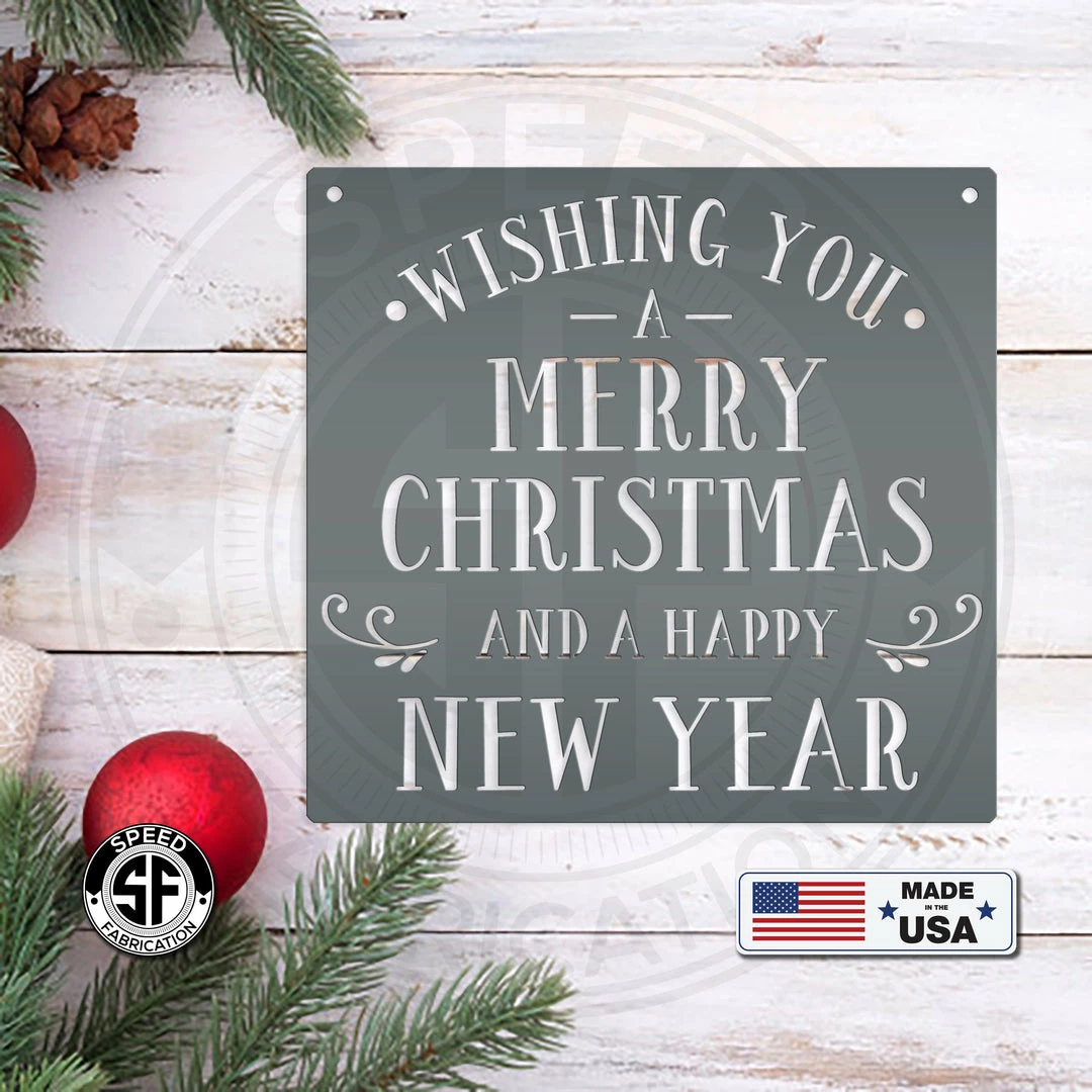 Speed Fabrication Christmas Metal Signs Wishing You A Merry Christmas And A Happy New Year Metal Sign