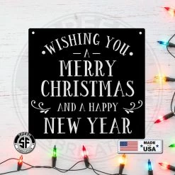 Speed Fabrication Christmas Metal Signs Wishing You A Merry Christmas And A Happy New Year Metal Sign