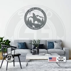 Speed Fabrication Animal Metal Signs Personalized Name And Established Date Howling Wolf Metal Sign
