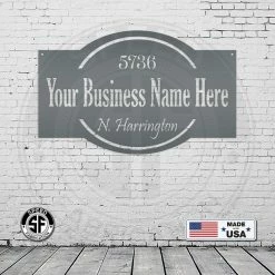 Speed Fabrication Personalized Business Name With Address Metal Sign