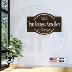 Speed Fabrication Personalized Business Name With Address Metal Sign