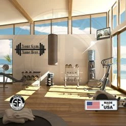 Speed Fabrication Home Decor & Gifts Gym Name Dumbbell Sign
