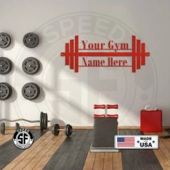 Speed Fabrication Home Decor & Gifts Gym Name Dumbbell Sign