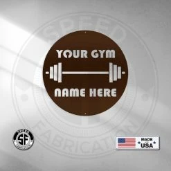 Speed Fabrication Personalized Gym Name Metal Sign Fitness/Gym Metal Signs