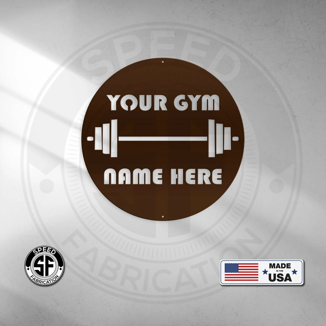 Speed Fabrication Personalized Gym Name Metal Sign Fitness/Gym Metal Signs