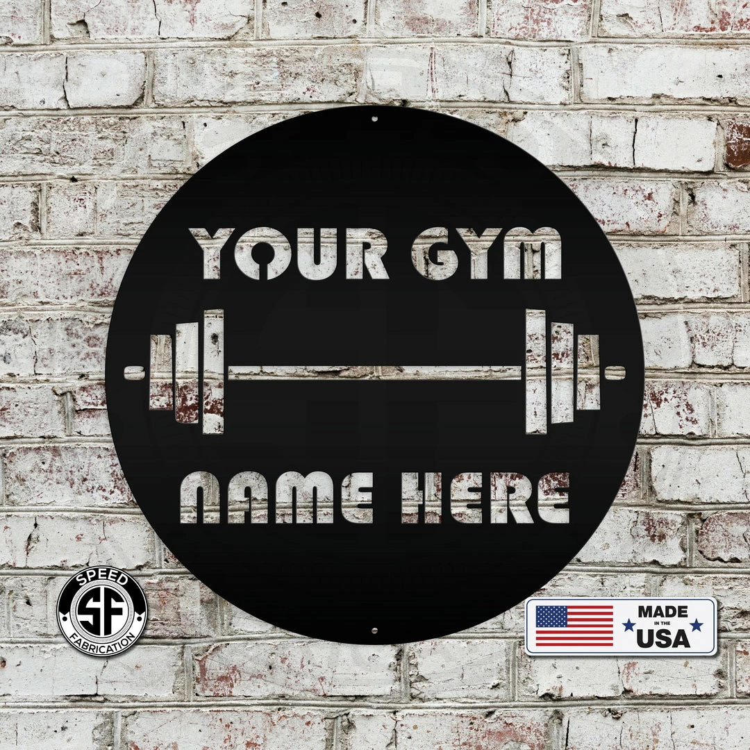Speed Fabrication Personalized Gym Name Metal Sign Fitness/Gym Metal Signs