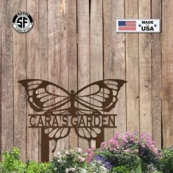 Speed Fabrication Personalized Butterfly Metal Yard Stake Sign Outdoor Patio/Lawn Metal Signs