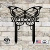 Speed Fabrication Butterfly Welcome Metal Yard Stake Sign