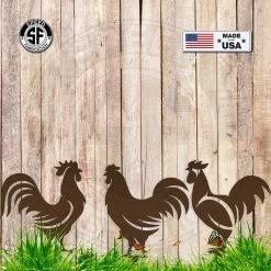 Speed Fabrication Outdoor Patio/Lawn Metal Signs Assorted Chicken Garden Metal Yard Stakes