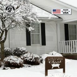 Speed Fabrication Home Decor & Gifts Christmas Begins With Christ Yard Stake Sign Christmas Decor