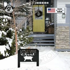 Speed Fabrication Home Decor & Gifts Christmas Begins With Christ Yard Stake Sign Christmas Decor