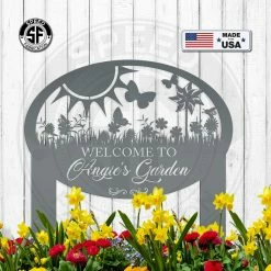 Speed Fabrication Outdoor Patio/Lawn Metal Signs Custom Flower Garden Metal Yard Stake Sign - Mother's Day Gift