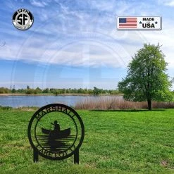 Speed Fabrication Outdoor Patio/Lawn Metal Signs Personalized Yard Stake Family Lake Lot Number Metal Sign