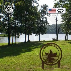 Speed Fabrication Outdoor Patio/Lawn Metal Signs Personalized Yard Stake Family Lake Lot Number Metal Sign