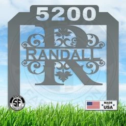 Speed Fabrication Personalized Monogram And Address Number Yard Stake Sign Address/House Number Metal Signs