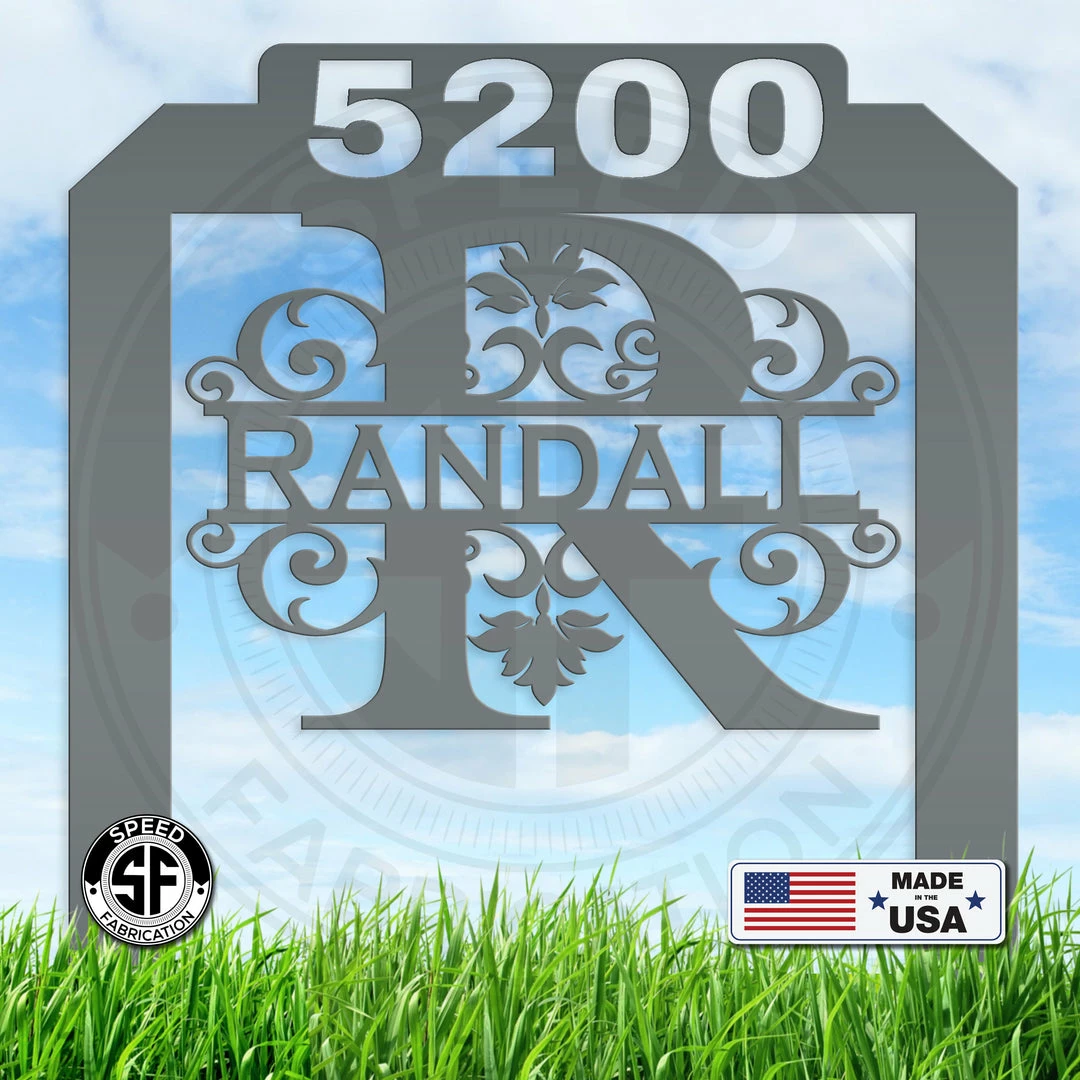 Speed Fabrication Personalized Monogram And Address Number Yard Stake Sign Address/House Number Metal Signs