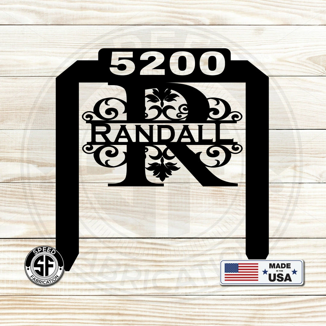 Speed Fabrication Personalized Monogram And Address Number Yard Stake Sign Address/House Number Metal Signs