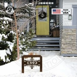 Speed Fabrication Snowflake Address Yard Stake Sign Address/House Number Metal Signs