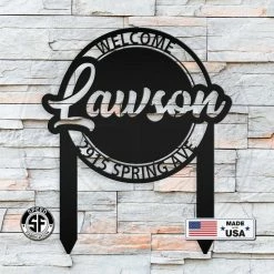 Speed Fabrication Address/House Number Metal Signs Custom Welcome Address Yardstake