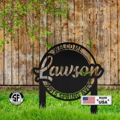 Speed Fabrication Address/House Number Metal Signs Custom Welcome Address Yardstake