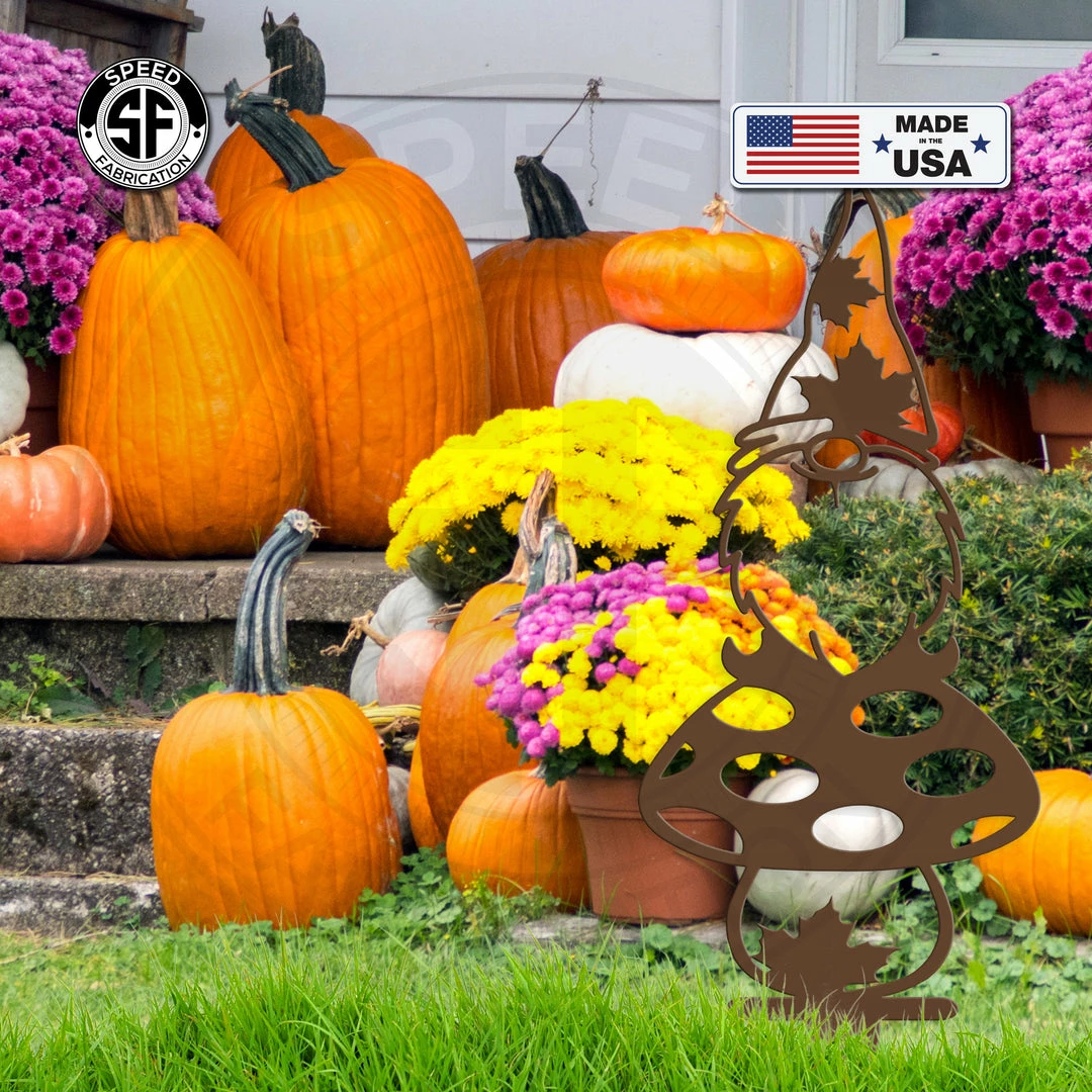 Speed Fabrication Fall/Autumn Metal Signs Assorted Autumn/Fall Gnome Metal Yard Stakes