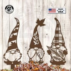 Speed Fabrication Fall/Autumn Metal Signs Assorted Autumn/Fall Gnome Metal Yard Stakes