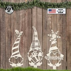 Speed Fabrication Most Popular Assorted Christmas/Holiday Gnome Metal Yard Stakes