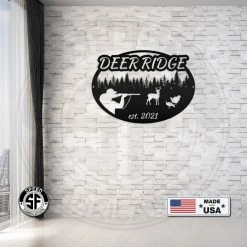 Speed Fabrication Farm Metal Signs Custom Deer And Turkey Hunting Scenery Sign