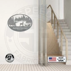 Speed Fabrication Personalized Turkey And Deer Hunting Scene Sign Hunting & Fishing Metal Signs