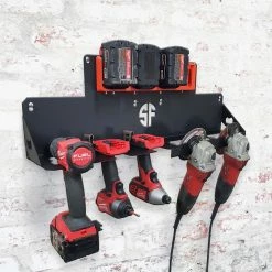 Speed Fabrication Power Tool Storage Rack For Drivers And Grinders, Includes Battery Rack - Universal Brands Tool Organization