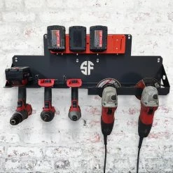 Speed Fabrication Power Tool Storage Rack For Drivers And Grinders, Includes Battery Rack - Universal Brands Tool Organization