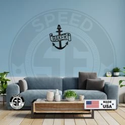 Speed Fabrication Home Decor & Gifts Personalized Anchor Monogram Metal Sign