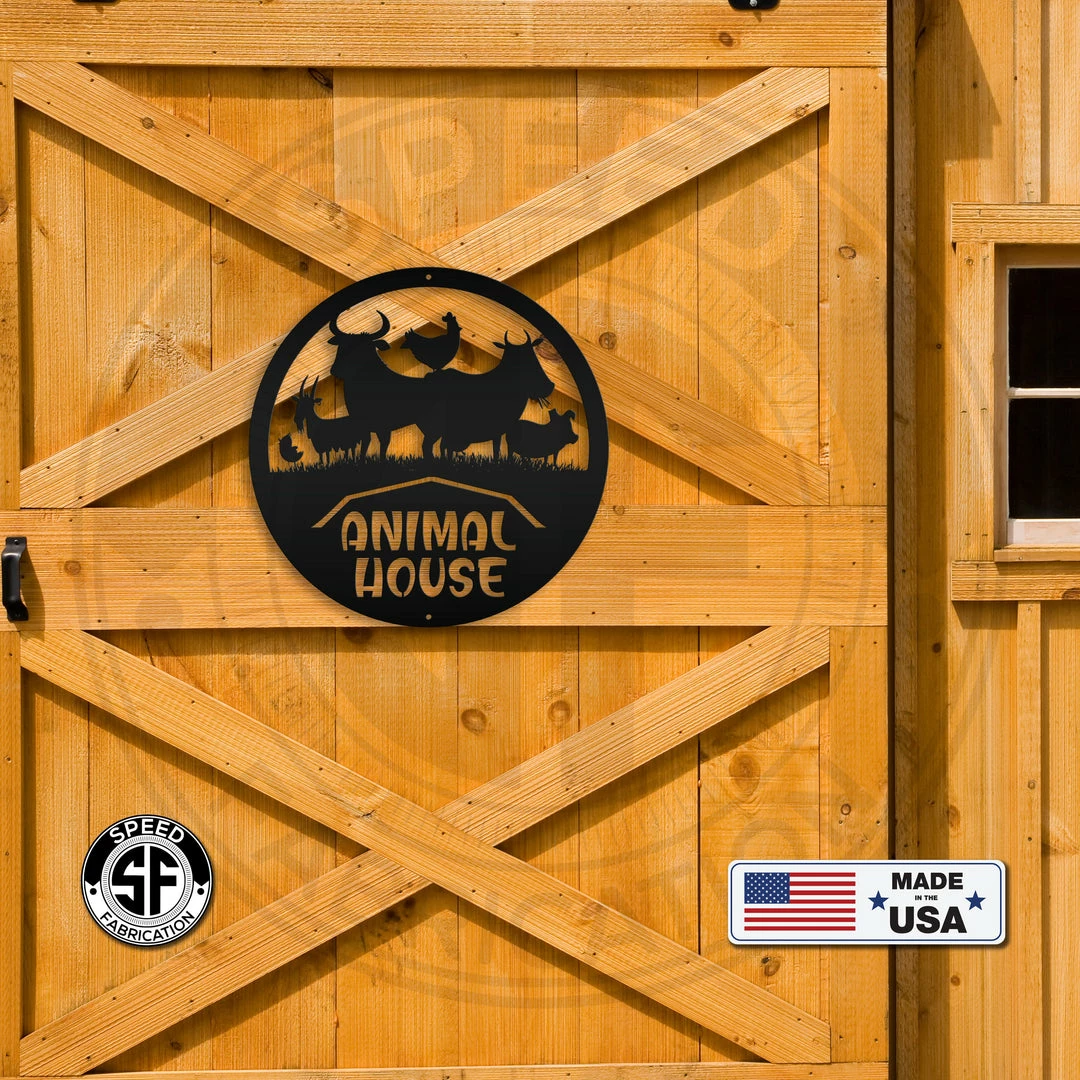 Speed Fabrication Farm Animal House Metal Sign Farm Metal Signs