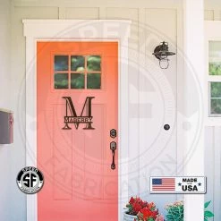 Speed Fabrication Personalized Name Monogram Art Deco Modern Art Metal Sign Indoor Outdoor Weatherproof