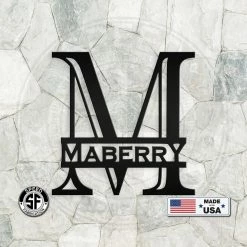 Speed Fabrication Personalized Name Monogram Art Deco Modern Art Metal Sign Indoor Outdoor Weatherproof