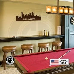 Speed Fabrication Atlanta Skyline Metal Sign - Home Decor - Indoor Outdoor City Skyline