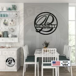 Speed Fabrication Metal Personalized Monogram With Established Date Sign- Wedding Gift